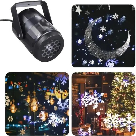 Christmas Winter Snowflake Design Projector - USB-Powered Indoor/Outdoor - Picture 2 of 3